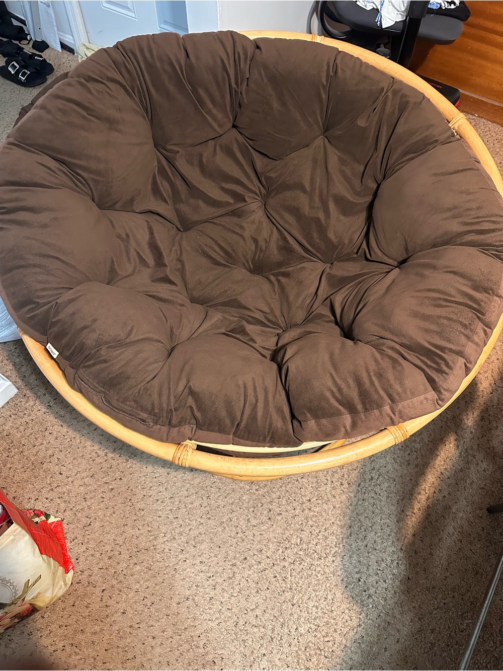Pier 1 Brown Papasan Chair with Cushion